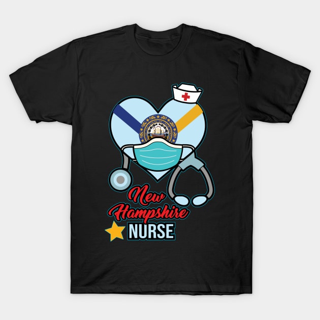 New Hampshire Nurse - Love RN LPN CNA State Nursing Gift T-Shirt by ScottsRed